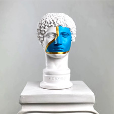 Buste sculpture Hermès peint à la main, statue de mythologie grecque design...