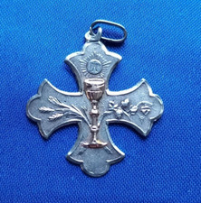 ANCIENNE MEDAILLE RELIGIEUSE CROIX EN ARGENT ET VERMEIL AVEC POINCON   N°18