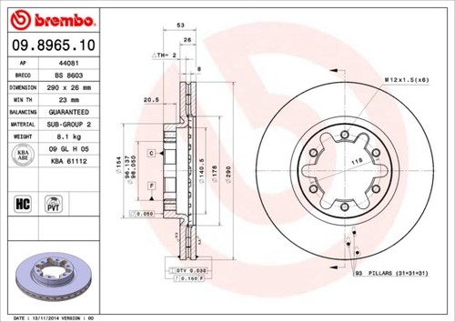 Disque frein axial avant - 2,