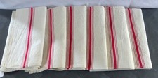Lot H 6 anciens Torchons Liteau Rouge Lin/Métis 97 x 58 Jamais utilisés