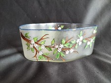 Legras? / Jardinière en verre émaillé de fleurs de cerisier / Art Nouveau
