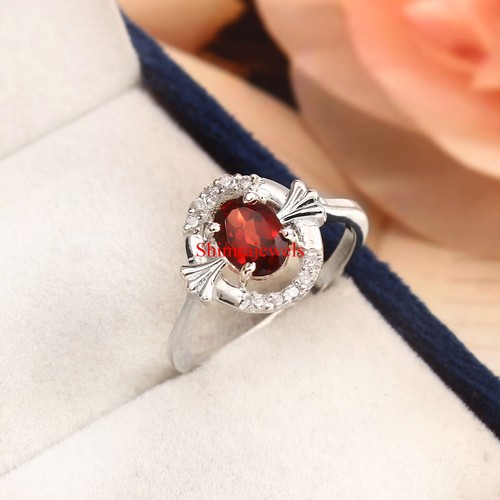Naturel gemme grenat - avec, 18k
