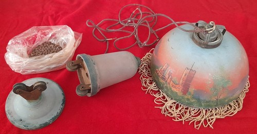Ancien lustre abat jour monte - ancien, jour-monte