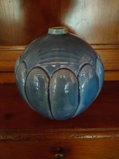 Vase boule bleu Art Déco ST