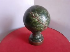 grosse boule d'escalier en fonte émaillée vert de mer