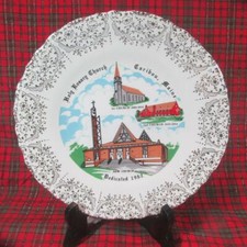 Caribou, Maine 1962 Souvenir Plate Holy Rosary Church
