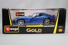 LJ981 BURAGO GOLD 62176 1/18 1:18 Voiture Dodge Viper GTS bleue bandes blanches