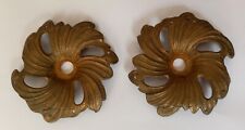 Paire de bobechees coupelles en laiton pour lustre, applique