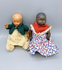 Lot 2 poupées, baigneur Petitcollin anciennes 18-20 cm celluloïd tête d’aigle 