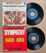 RARE BIRD Lot 2 x 7" 45 (FRANCE) Sympathy / What you want to know (1970) VG+/EX