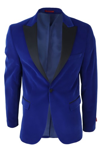 Hommes velours bleu smoking - bleu,