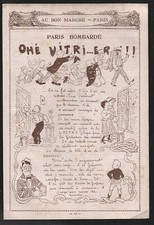 1919  --  HUMOUR . AU BON MARCHE . PARIS BOMBARDE " OHE VITRIER !! " . 4A027