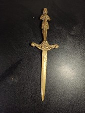 Ancien Ouvre lettre - coupe papier Jeanne d'Arc en bronze