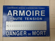 PANNEAU De Signalisation EDF ARMOIRE HAUTE TENSION Authentique Métallique