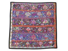 CHALE HERMES AU PAYS DES OISEAUX FLEURS HENRY 140 EN CACHEMIRE SOIE SHAWL 1260€