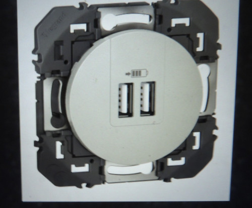 Double prise usb aluminium - usb,