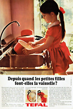 publicité Advertising  1222 1970  Tefal  -bis couleur casseroles vaisselle = jeu