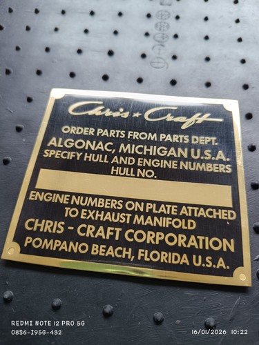 Plaque coque chris craft - chris,