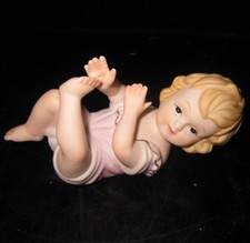 Vintage Porcelain Baby Piano Doll figurine German  handpainted bisque