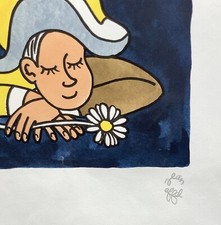 Jean Effel-Arlequin à la marguerite- lithographie signée au crayon par l’artiste