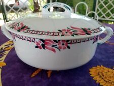 Soupière Légumier Faience Saint Amand Céranord Modèle 661 Floral Rose Vert 31cm