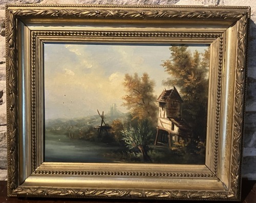 Ancienne huile sur toile ecole - ancienne,