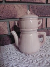 DINETTE  ANCIENNE MINIE CAFETIERE N°2 EN PORCELAINE BEIGE H16CM