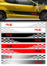 2 X BANDES RACING DAMIERS POUR