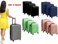 Set 3 Valises Trolley Avion Barre Bagage à Main Moyen Grand Voyage Lumière