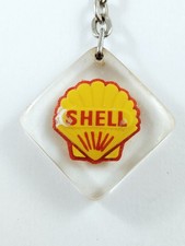 PORTE-CLES - SHELL 1960s Bourbon RELIEF - Logo Vintage GARAGE Stations HUILES -