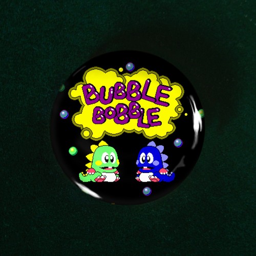 Badge bubble bobble 1986 mm - badge,