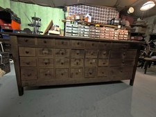 superbe ancien meuble de métier en bois 2 faces 28 tiroirs  + 4 portes
