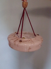 VASQUE LUSTRE ART DECO ROSE marbré circa 1925 FIXATION Cordon douille céramique