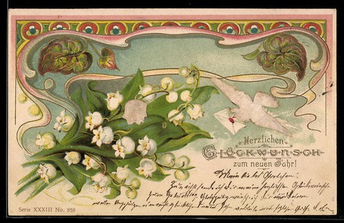 Carte postale gaufrée - , en