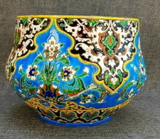 Rare Gros Cache-pot  Jardinière Emaux Bordeaux Vieillard 19ème Restauré +++