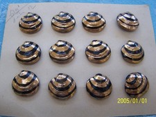 Lot de 12 boutons anciens en céramique.  Coquillages. Line Vautrin ? N°649