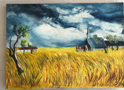 Tableau gouache sur - , toile