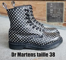 Dr MARTENS "Pascal" taille 38 UK5 cuir noir à poids blanc 1460