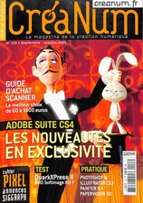 Magazine CréaNum N°133 Sept-Oct 2008 – Adobe CS4, QuarkXPress 8, Scanner