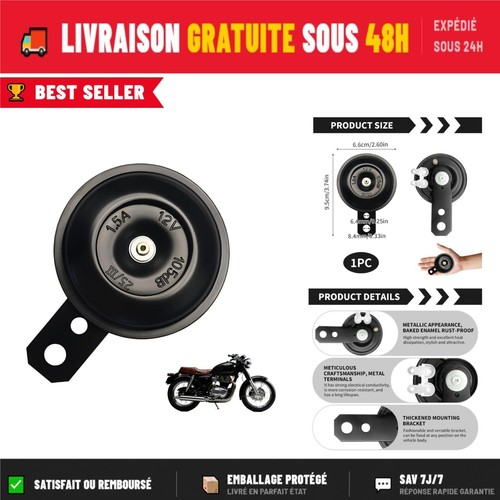 Klaxon moto 12v universel - klaxon,