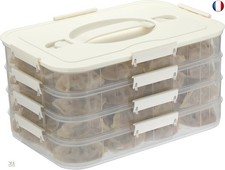 OGANAZI Boîte de rangement alimentaire empilable en plastique transparent à 4 c