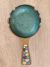 Cendrier ancien, vintage artisanal "poêle" milieu du siècle en laiton DAYAGI