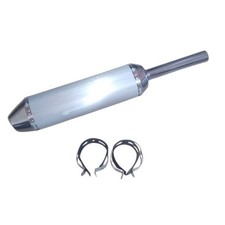 Silencieux  moto quad universel alu ovale , fourni avec 2 brides.