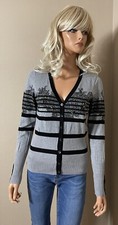 Gilet cardigan gris noir - cardigan,