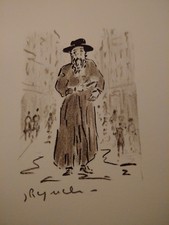 Josy Raynal lithographie judaica Paris rabbin signée état parfait !