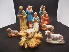 crèche de noël Ancienne 5 Santons Jésus En Cire 3 Moutons