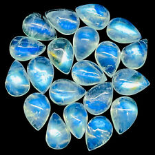 20 Pièces Naturel Bleu Feu Pierre de Lune 7x5mm Poire Cabochon non Traité Perdre
