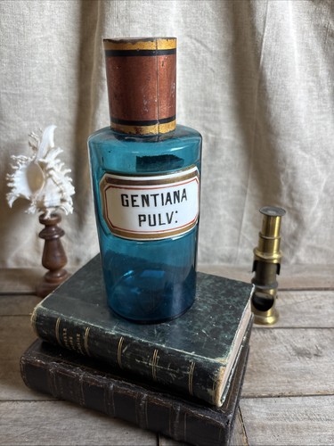 Pot pharmacie verre bleu - en,