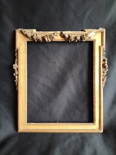 Petit cadre en bois sculpté doré guirlandes de fleurs / Epoque Louis XVI XVIIIe?