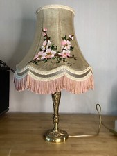 Lampe À Poser Pied Bronze Àbat Jour Pagode Parchemin Peint À La Main
